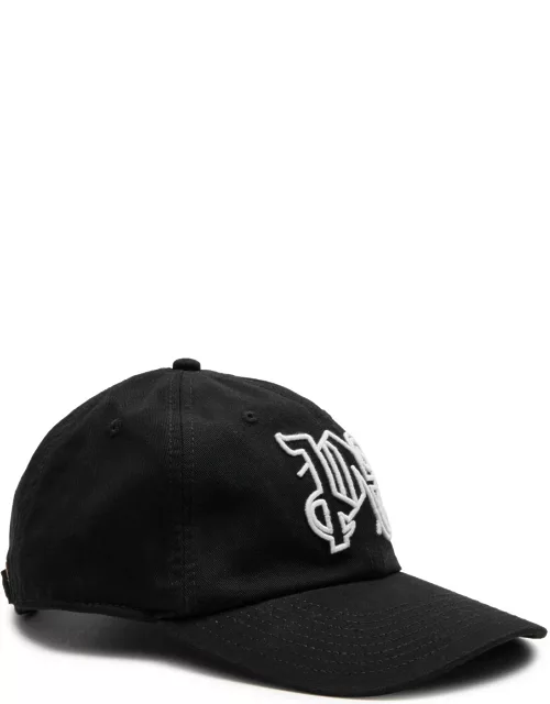 Palm Angels Logo-embroidered Cotton cap - Black