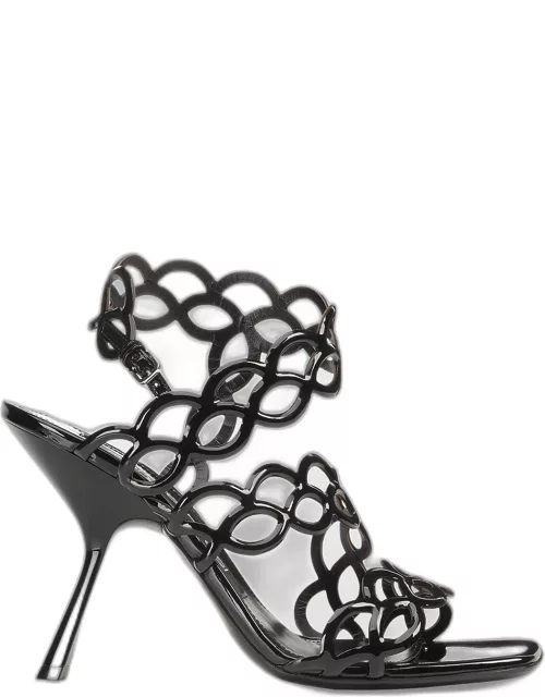 Ankle-Strap Patent Leather Sandal
