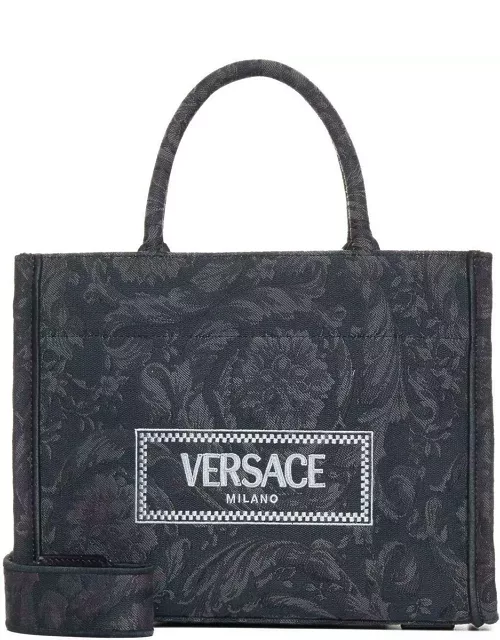 Versace All-over Floral Motif Top Handle Bag
