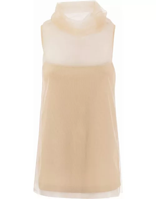 Fabiana Filippi Jersey Top With Tulle