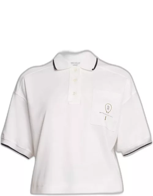 Tennis Polo Printed T-Shirt With Tipping