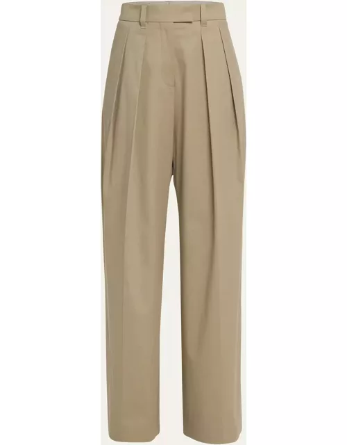 Double Pleated Wide-Leg Pant