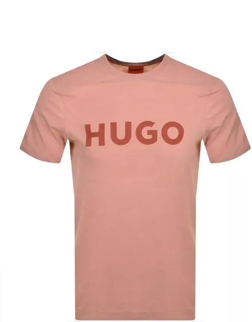 HUGO Dulivio Crew Neck T Shirt Pink
