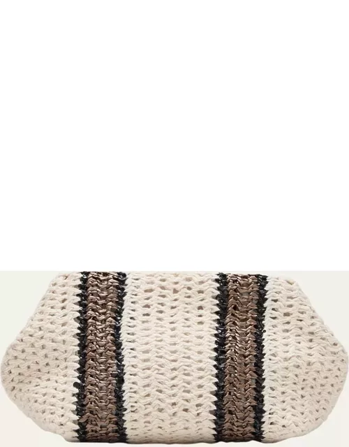 Striped Crochet Clutch Bag