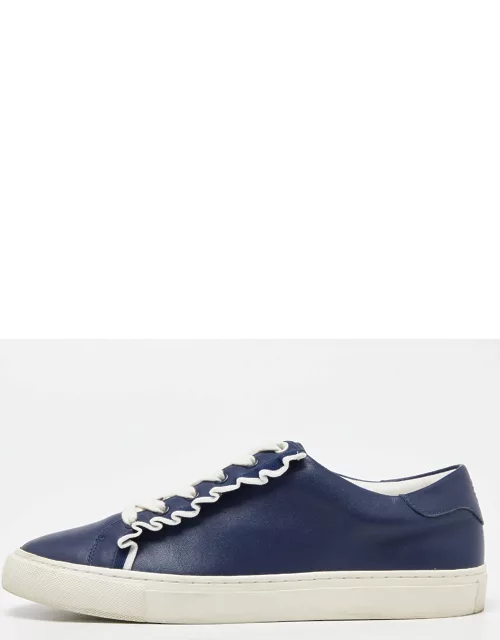 Tory Burch Blue Leather Low Top Sneaker