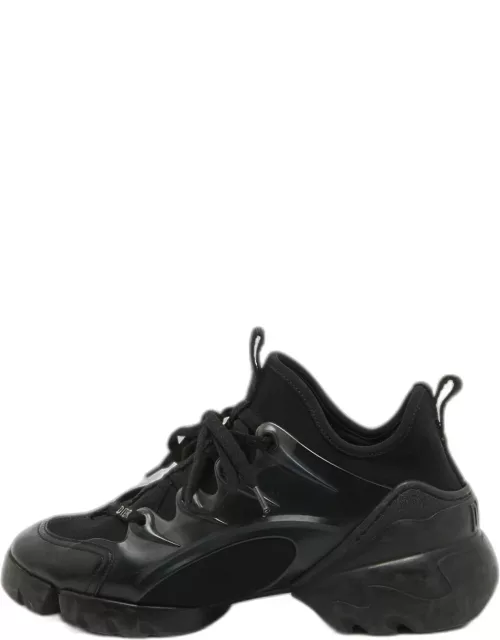 Dior Black Leather and Fabric D Connect Lace Up Sneaker
