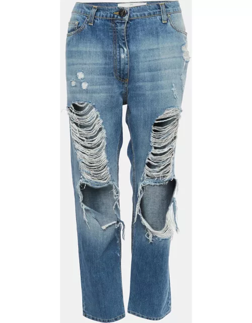 Elisabetta Franchi Blue Ripped Denim Jeans M Waist 30"