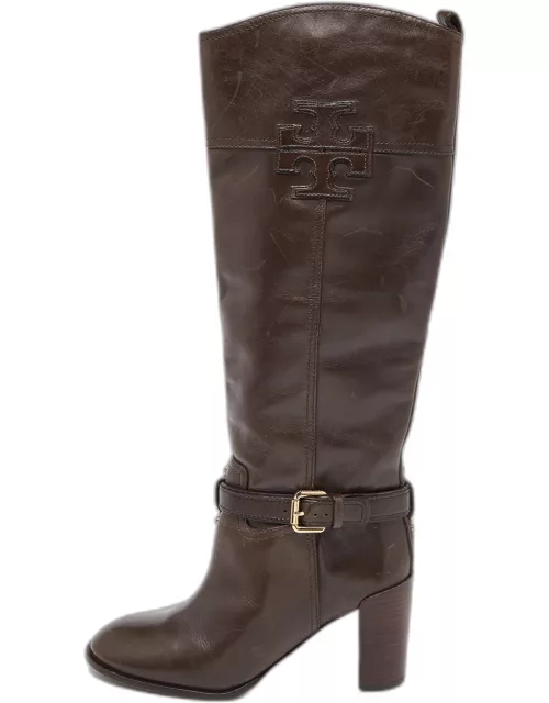 Tory Burch Brown Leather Knee Length Boot