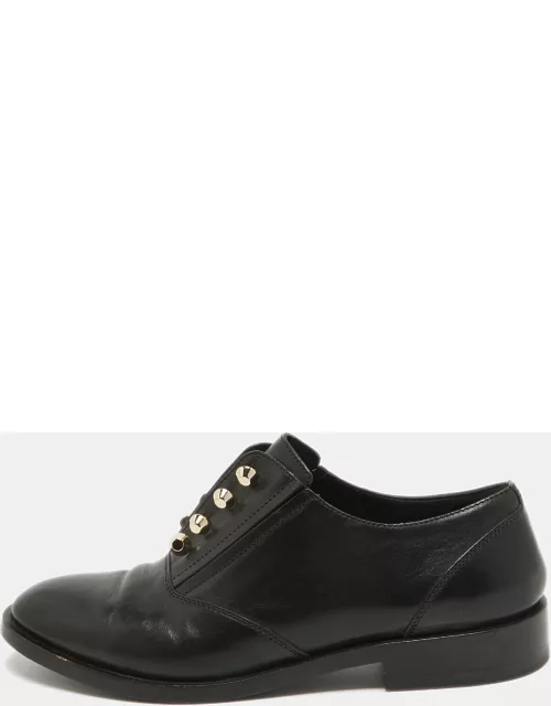 Balenciaga Black Leather Slip On Oxford