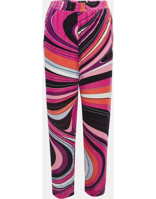 Emilio Pucci Pink Print Velvet Elasticated Waist Pants