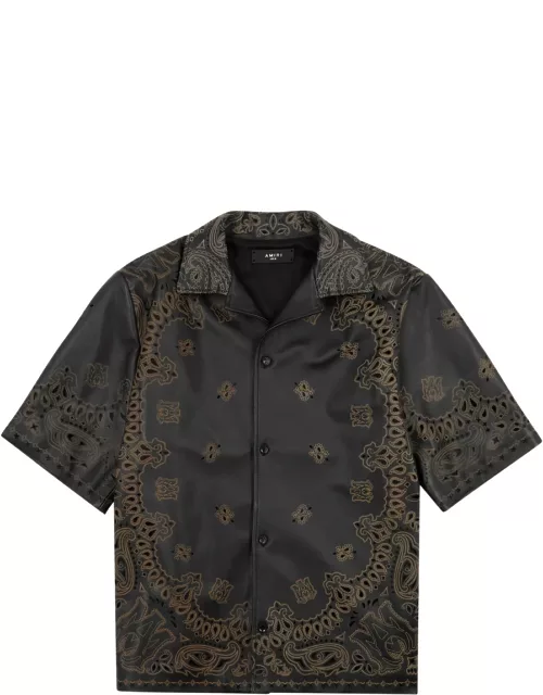 Amiri Cut-out Bandana-print Leather Shirt - Black - 48 (IT48 / M)