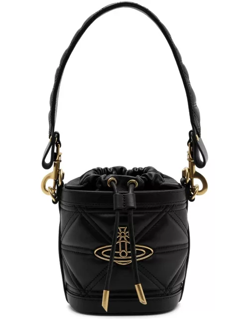 Vivienne Westwood Kitty Small Quilted Leather Bucket bag - Black