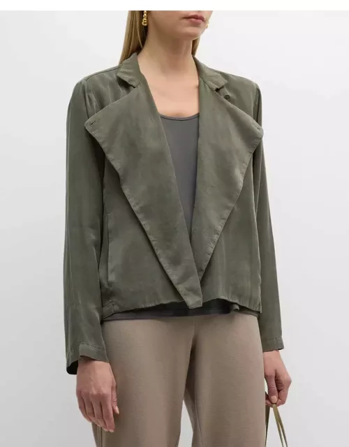 Stand-Collar Faux Suede Jacket