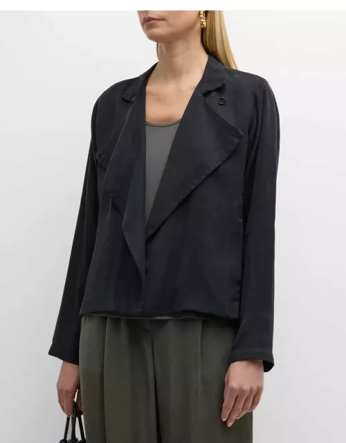 Stand-Collar Faux Suede Jacket