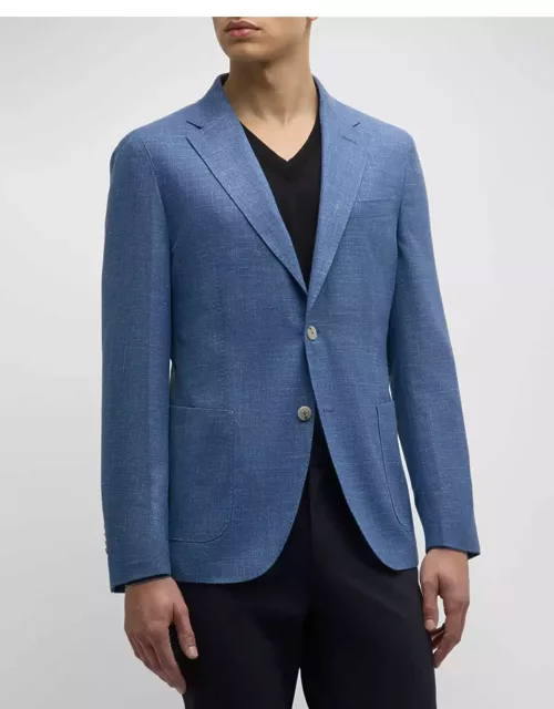 Men's Wool-Silk Nailhead Two-Button Sport Coat