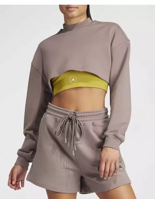 TrueCasuals Cropped Backless Sportswear Sweatshirt