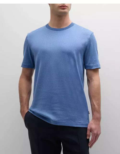 Men's Textured Cotton Crewneck T-Shirt