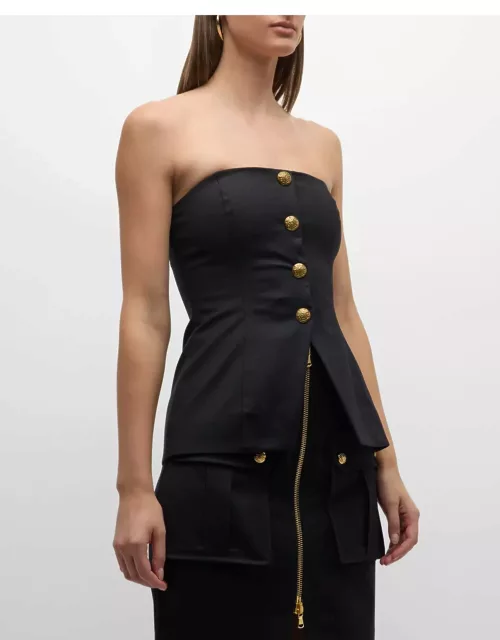 Forman Button-Front Bustier Top