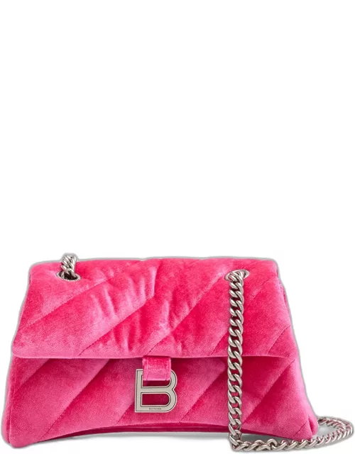 Crush Small Quilted Velvet Jersey Chain Bag