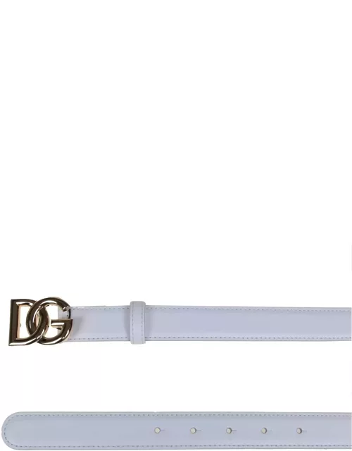 Dolce & Gabbana Belt In Calfskin With Crossed Dg Logo