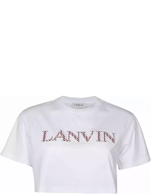 Lanvin Cropped Cotton T-shirt With Logo