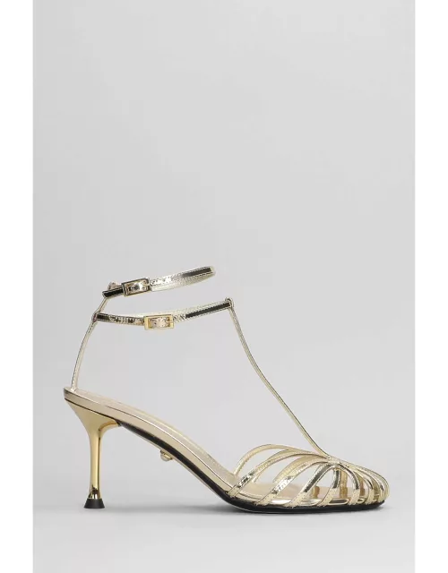 Alevì Jessie 075 Sandals In Gold Leather