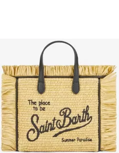 MC2 Saint Barth Mini Vanity Straw Bag With Embroidery