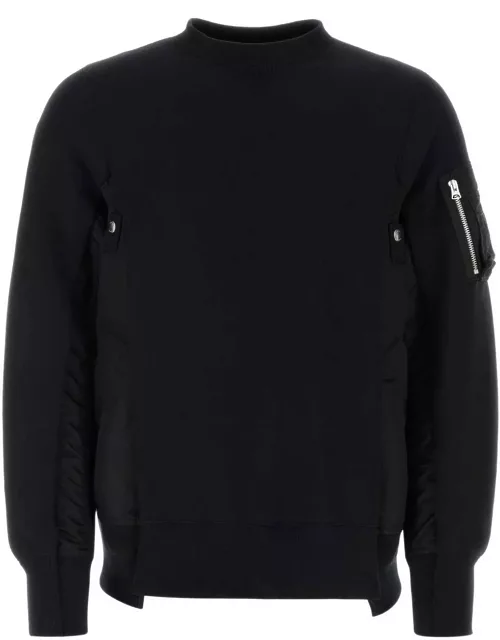 Sacai Panelled-design Crewneck Sweatshirt
