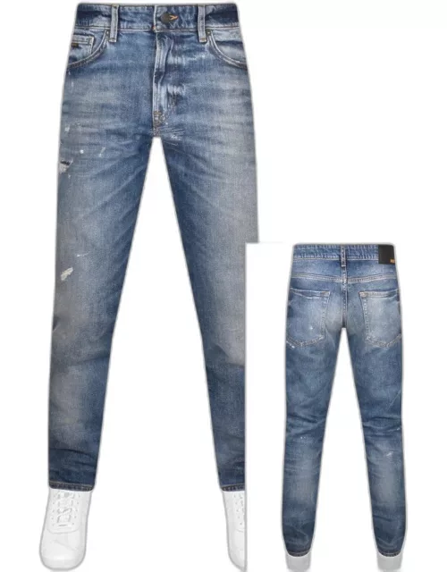BOSS RE Maine Regular Fit Mid Wash Jeans Blue