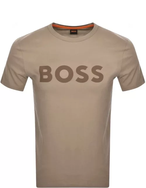 BOSS Thinking 1 Logo T Shirt Brown