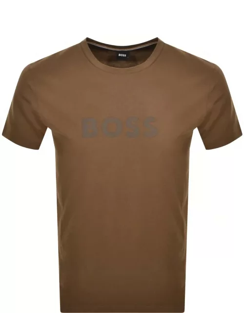 BOSS Logo T Shirt Brown
