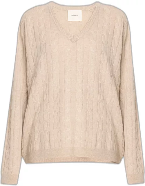 The Maie Cashmere Cable-Knit V-Neck Sweater