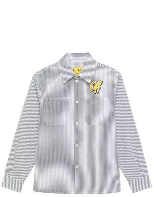 Cotton striped shirt with Baseball logo