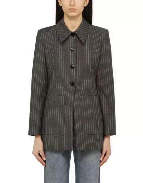 Single-breasted jacket with grey stripe
