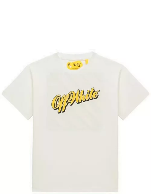 White cotton T-shirt with Logo Basebal