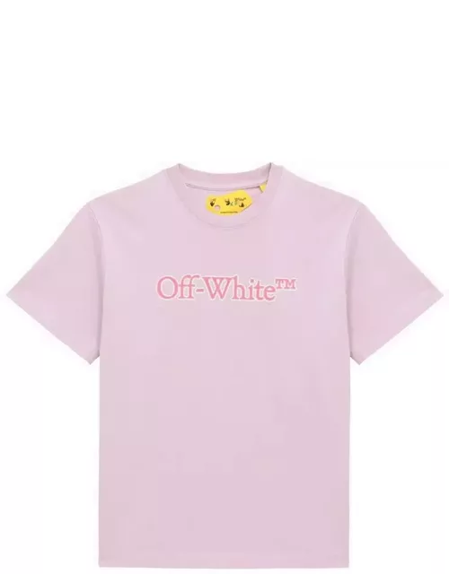 Big Bookish lilac cotton T-shirt with logo