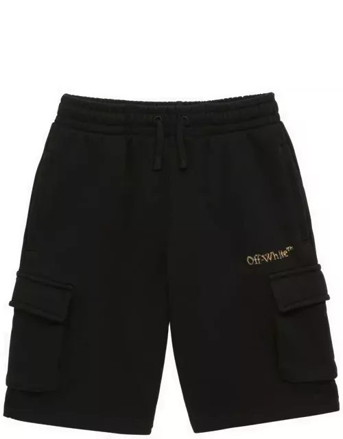 Black cotton shorts with Sketch logo