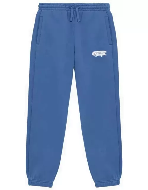 Blue jogging trousers with Paint Graphic pattern
