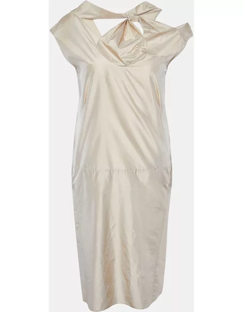 Marni Beige Silk Blend Sleeveless Mini Dress
