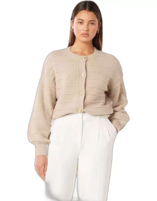 Forever New Women's Monroe Cropped Knit Cardigan Sweater in Neutra