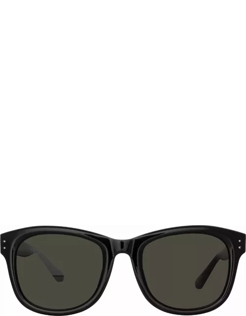 Edson D-Frame Sunglasses in Black and Nicke