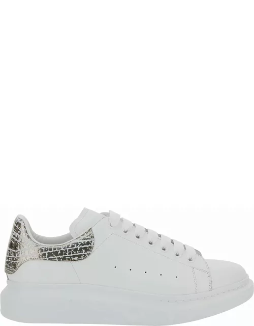 Alexander McQueen White Low-top Sneakers With Chunky Sole And Metallic Heel Tab In Leather Man