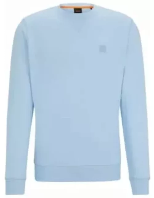 Cotton-terry relaxed-fit sweatshirt with logo patch- Light Blue Men's Tracksuit