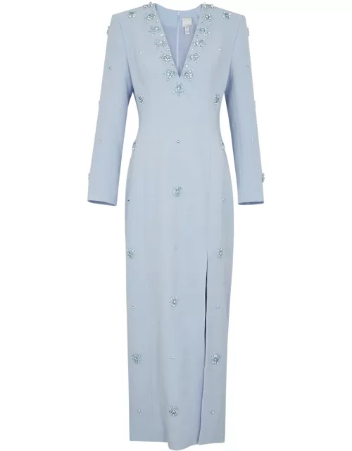 Huishan Zhang Aurore Crystal-embellished Maxi Dress - Light Blue - 14 (UK14 / L)