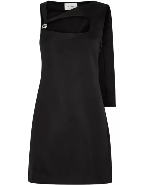 Coperni Cape-effect Cut-out Satin Mini Dress - Black - 40 (UK12 / M)