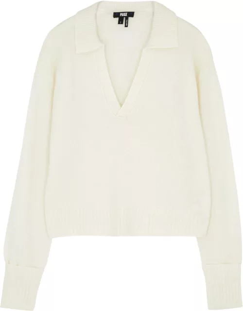 Paige Maxie Cashmere Polo Jumper - Ivory - S (UK8-10 / S)