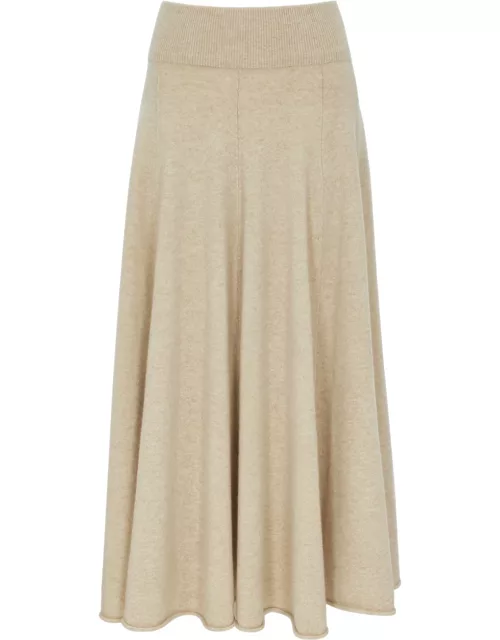 Extreme Cashmere N°313 Twirl Cashmere-blend Midi Skirt - Brown - One