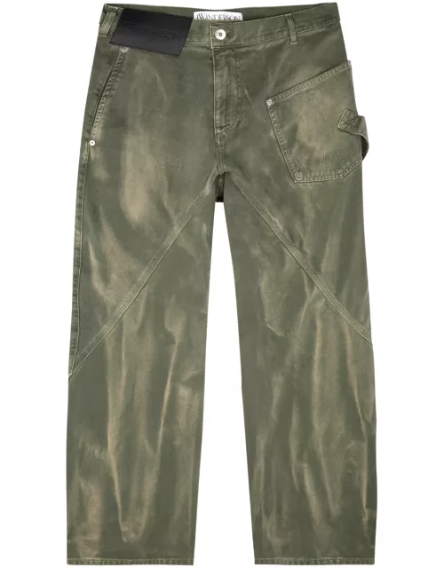 JW Anderson Twisted Wide-leg Jeans - Green - 36 (W36 / XL)