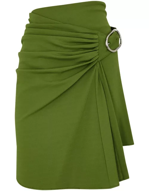 Rabanne Ruched Draped Mini Wrap Skirt - Green - 40 (UK12 / M)