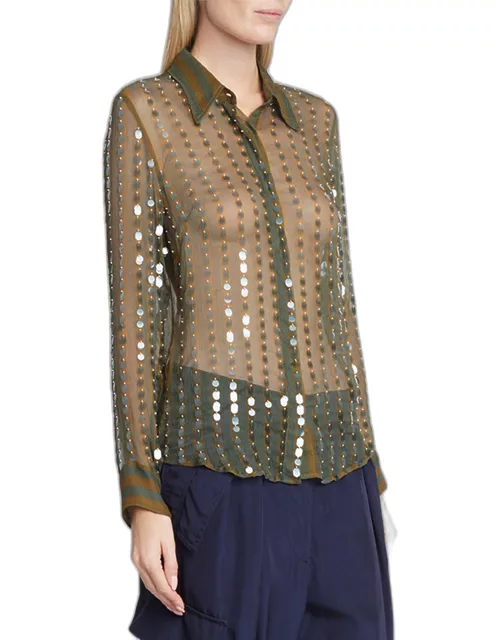 Chowy Embellished Button-Front Shirt